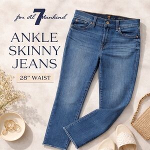 7 For All Mankind Ankle Skinny Jeans | Size Not Tagged | 28” Waist